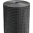 Nueve Deer Hardware Cloth 1/2 inch, Chicken Wire Mesh Roll, 24'' x 50' 19 Gauge - Black Vinyl Coated Wire Fence Roll, Welded Wire Fencing, Mesh & Wire Cloth, Garden Fence