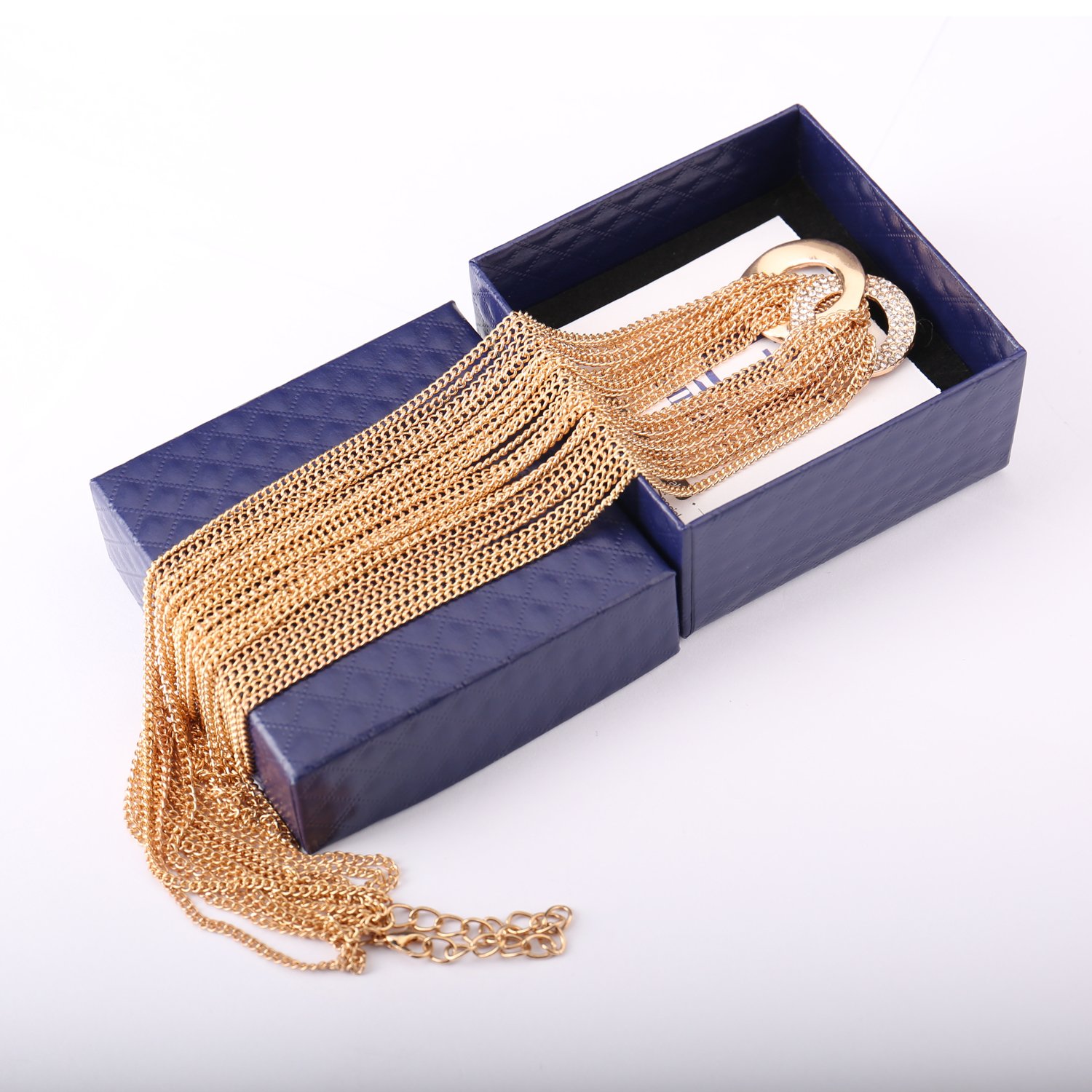 UHIBROS Ring And Chain Alloy Infinite Symbols Tassel Necklace Silver Gold Plated Pendant Long Chain Necklace For Women Gifts