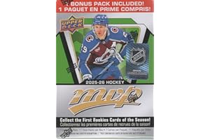2025 2026 Upper Deck M V P Hockey Series Unopened Blaster Box of 11 Packs with Chance for Rookies Plus #1 Draft Picks Cards and Blaster Exclusive Gold Scripts