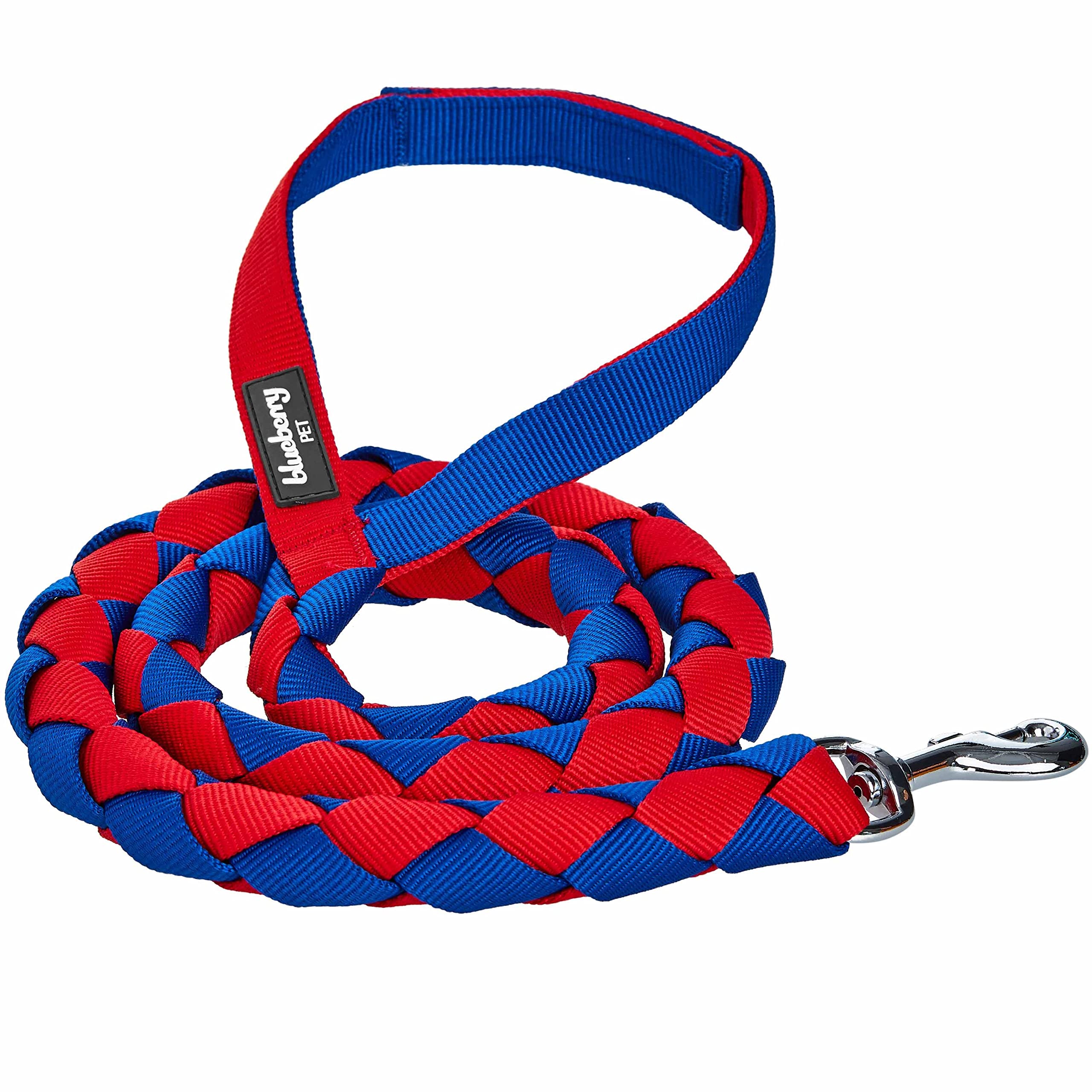 Blueberry Pet Iconic Double-weave Handmade Dog Rope Leash, Navy Blue and Red, 120cm, Strong Leashes for Dogs