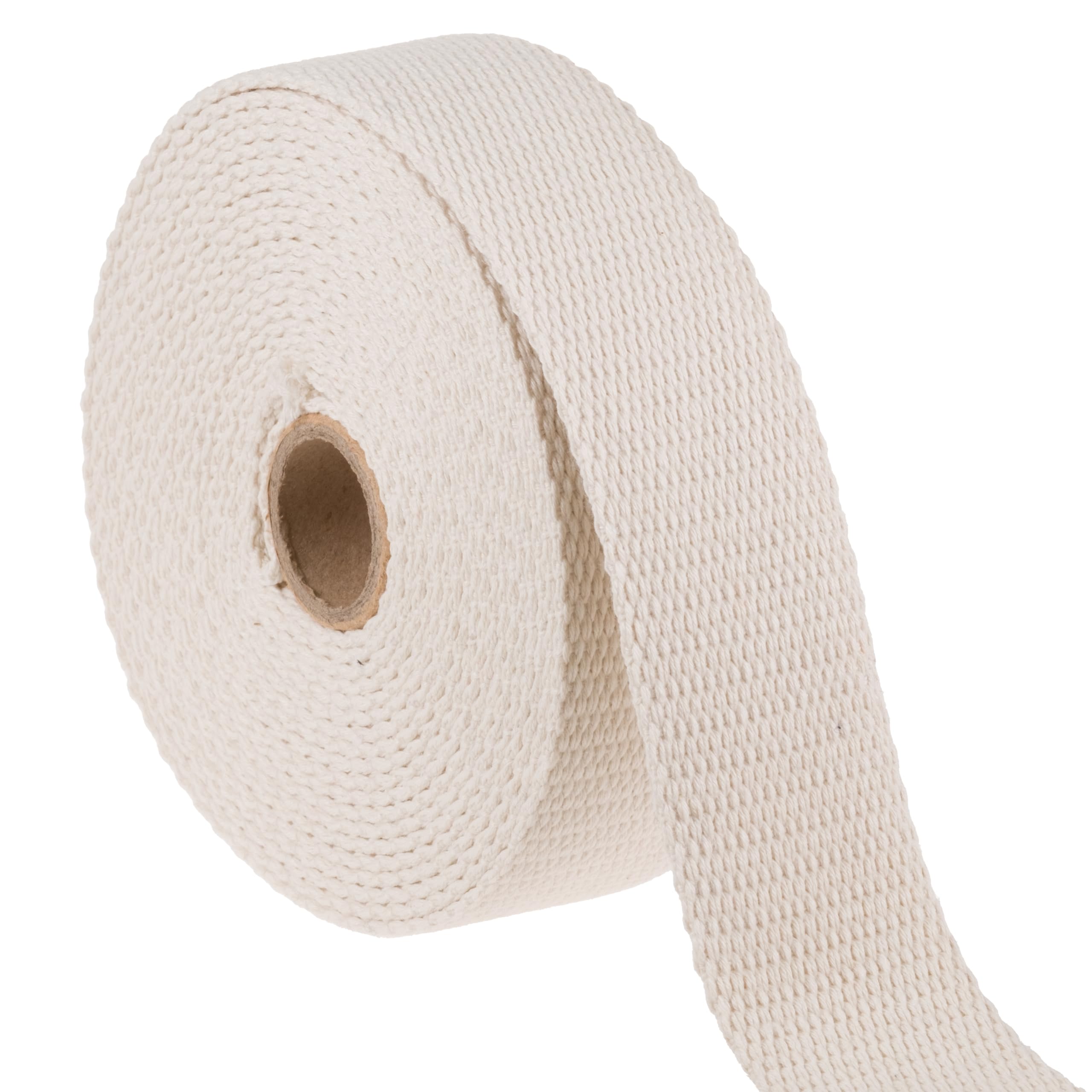 Shelver Heavy Duty Cotton Webbing Strap, 1 or 1.5 Inches and Colours, 5m (Ecru, 38mm)