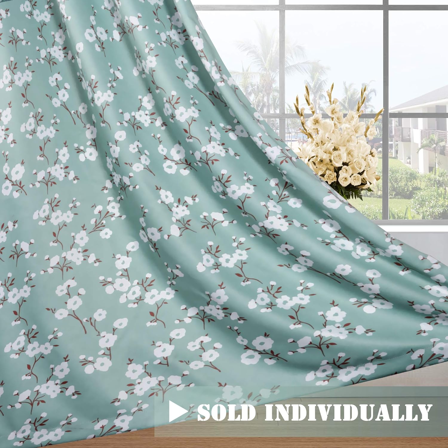 Amazon Com H Versailtex Traditional Window Drapes Aqua Floral