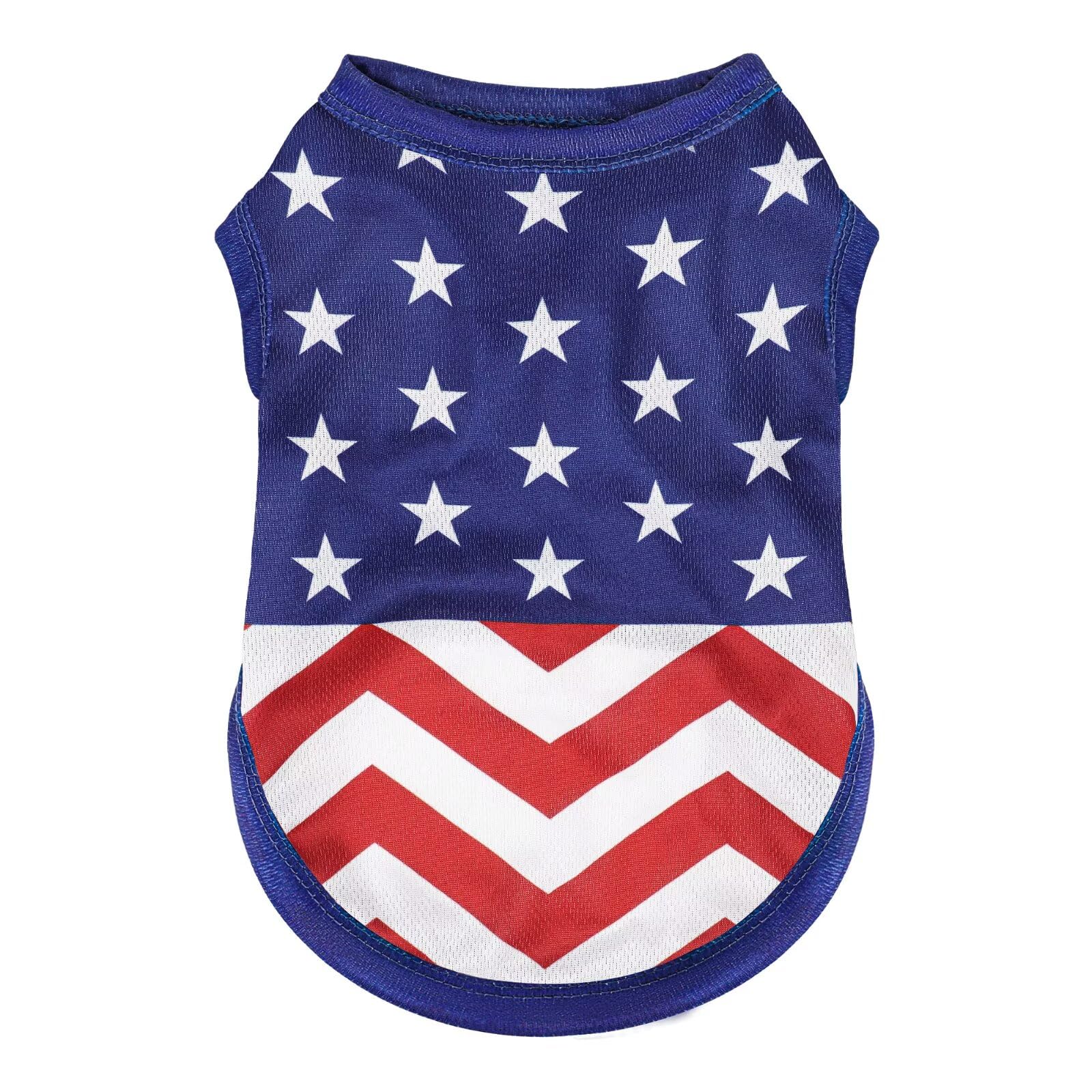 Photo 1 of American Flag Inspired Dog Vest: Perfect Dog Shirt, Ideal Tank Top for Everyday Wear, Independence Day Celebrations Quality Materials for a Cute and Stylish Look Classic Blue Star XXL