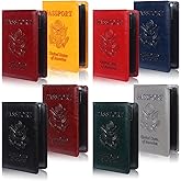 8 PCS Passport Holder Cover Combo Leather Passport Holder Combo with Vaccine Card Slot Passport Cover Passport Case Cover Protector PU Travel Documents Organizer for Women and Men Passport Wallet