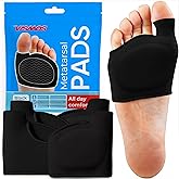 VISMOS 4 Original Metatarsal Pads for Women & Men – Ball of Foot Cushions for Pain & Pressure Relief – Soft Gel Inserts for Metatarsalgia, Morton’s Neuroma & Callus Support (4 Sleeves / 2 Pairs)