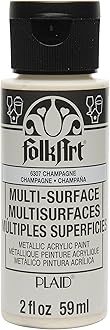 FolkArt Multi-Surface Metallic Paint in Assorted Colors (2 oz), Metallic Champagne