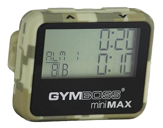 title=Gymboss miniMAX Timer a intervalli programmabili e Cronometro – Colore Mimetico