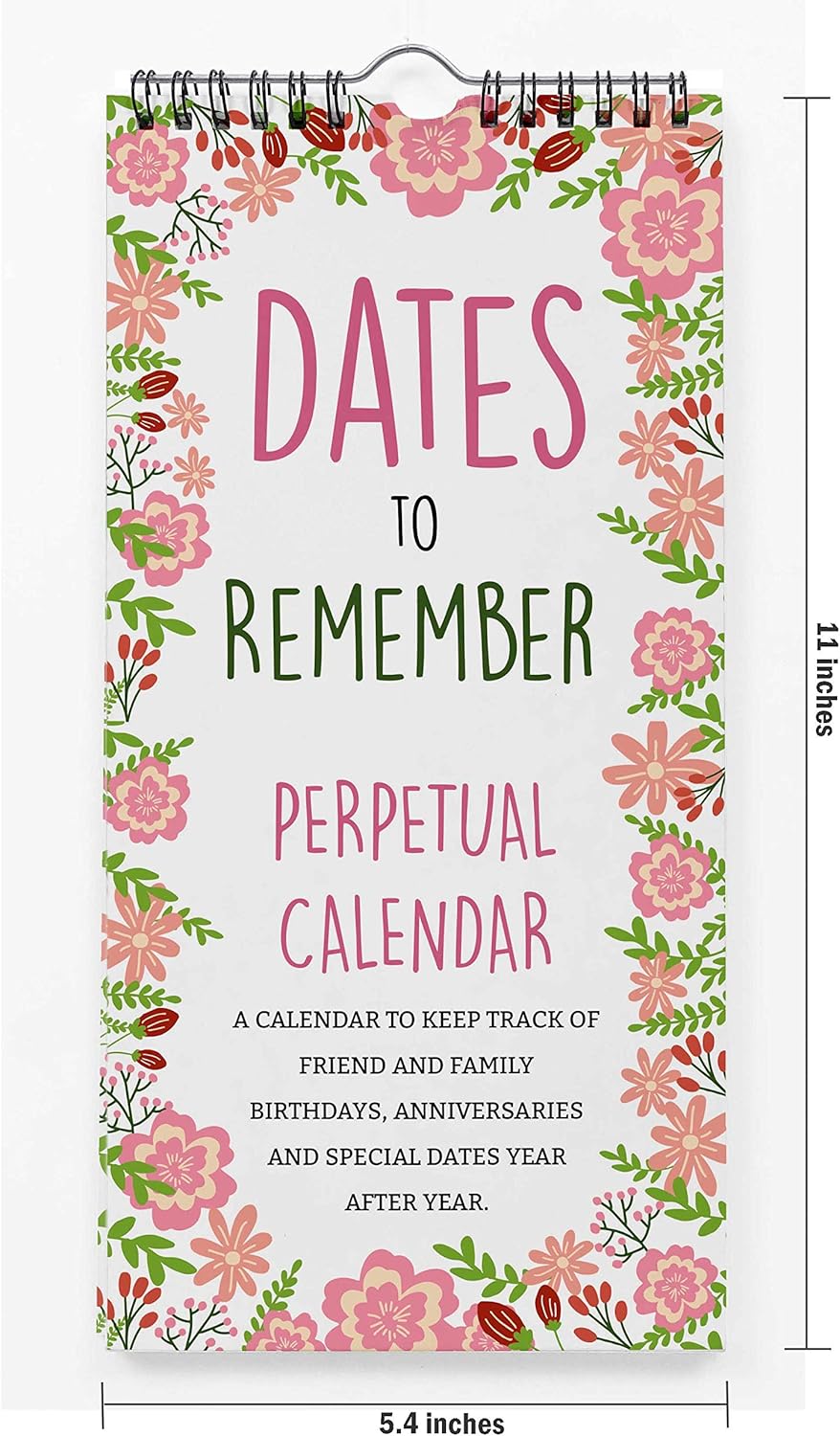 Inkdotpot Floral Perpetual Calendar Birthday Wall Hanging Anniversary Special Event Reminder Calendar Book Journal Stationary Wall Hanging Birthday Gift Card Planner Organizer - Image 4
