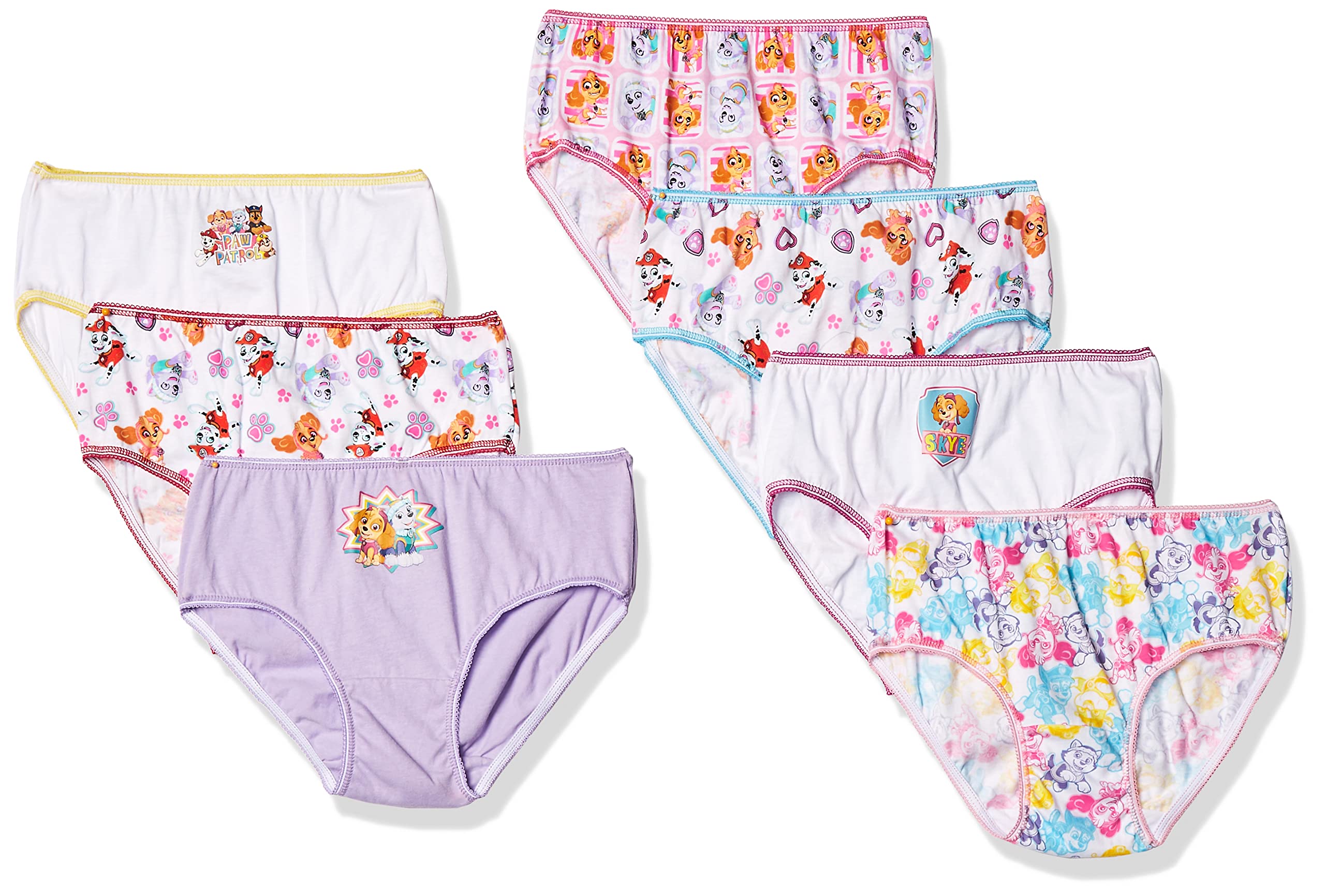 Paw Patrol Girls' 100% Combed Cotton 10-Pack