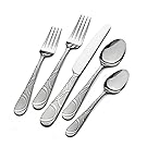 Pfaltzgraff 5163889 Garland Frost 53-Piece Stainless Steel Flatware Set, Service for 8