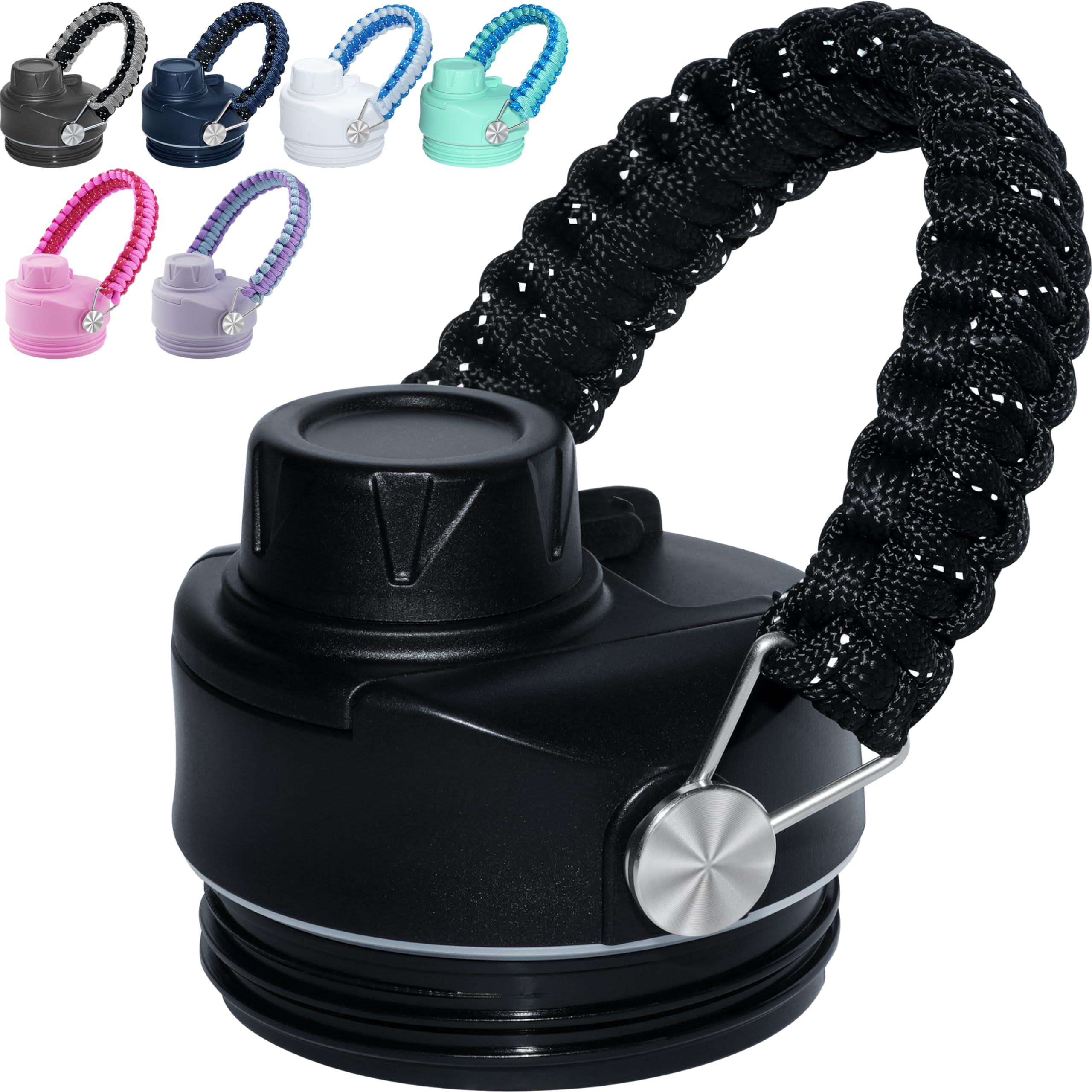Photo 1 of Stronger Chug Cap for YETI Rambler Lid - 12 18 26 36 64 oz, Handmade Paracord Handle Spout Lid for YETI Rambler Top, Detachable Gasket & Handle