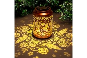 Hummingbird Solar Lanterns Outdoor,Birthday Gardening Christmas Gifts for Women Mom Grandma,Garden Decor Waterproof Metal Han