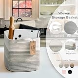 TIMEYARD Storage Basket Woven Rope 33x25x23 cm Gray with Handles view 5