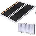 Rengue Portable Wheelchair Ramp 4FT, Folding Handicap Ramp with Non-Slip Surface Aluminum Ramps for Wheelchairs Home Steps Stairs Handicaps Doorways