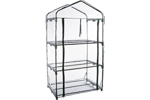 3 Tier Mini Greenhouse - Portable Greenhouse with Rust-Resistant Frame and PVC Cover for Indoor/Outdoor - 27.5x19x50-Inch Green House by Pure Garden