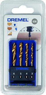 Dremel 636 Titanium Wood Drill Bits Set – 3, 4, 5, 6 mm Shanks view 1
