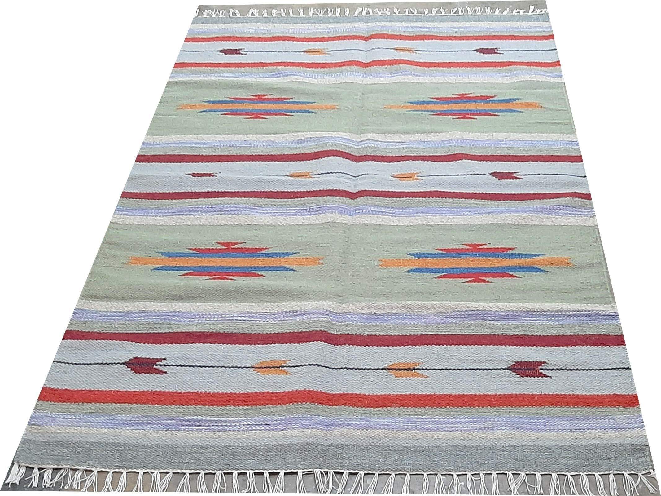Srj Handicrafts Cotton Wool Antique Rug (Multicolour, 4 X 6 Feet)