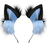 BNLIDES Handmade Fur Fox Wolf Cat Ears Headwear Adult Cosplay Costume Accessories for Halloween