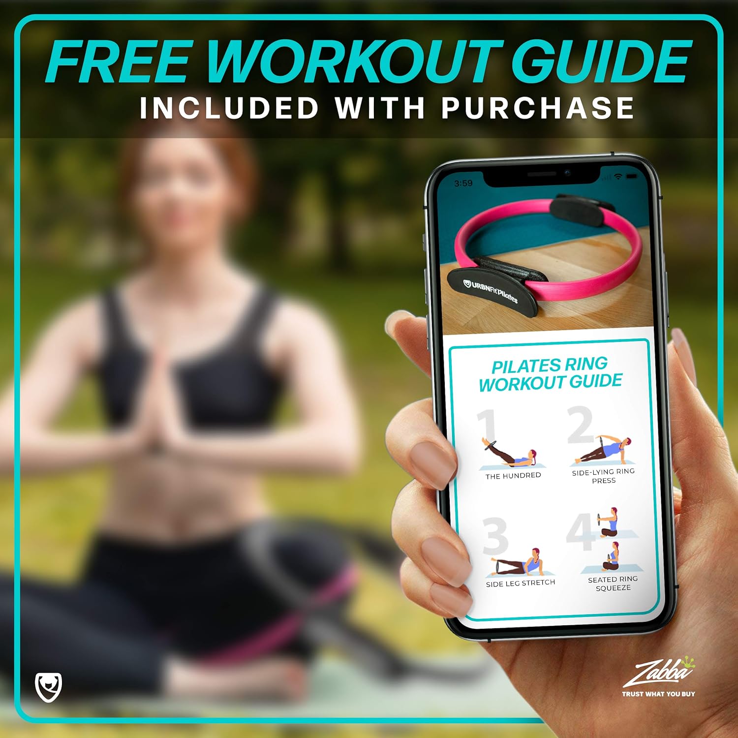 URBNFit Pilates Ring Fitness Circle - Weight Loss Body Toning Magic Circle and Resistance Exercise Fitness Ring Free Workout Guide Included : Sports & Outdoors