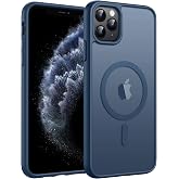 FNTCASE for iPhone 11 Pro Case, Fit for Magsafe, Translucent Matte Back | Magnetic Phone Cases, 14FT Military Grade Drop Protection, Shockproof Bumper, Slim Protective Cover, Blue