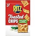 RITZ Toasted Chips Sour Cream and Onion Crackers, Party Snacks, 8.1 oz