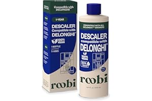 ROOBI DeLonghi Compatible Descaling Solution. Clean & Descale your DeLonghi Coffee Maker. Single Bottle. Eco-Friendly Concentrated Formula. Carbon Neutral Cleaner Descaler Solution