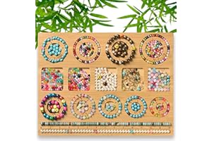 Petoysoso Bead Board for Jewelry Making, Bamboo Beading Board for Jewelry Bracelet Making, Bracelet Bead Board, Beading Trays Jewelry Design Mats for Bracelet, Necklace, Jewelry Making