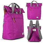 ORI LONDON Travel Backpack - Small Water-Resistant Nylon Rolltop Laptop Backpack for Men & Women - The Finchley - Violet