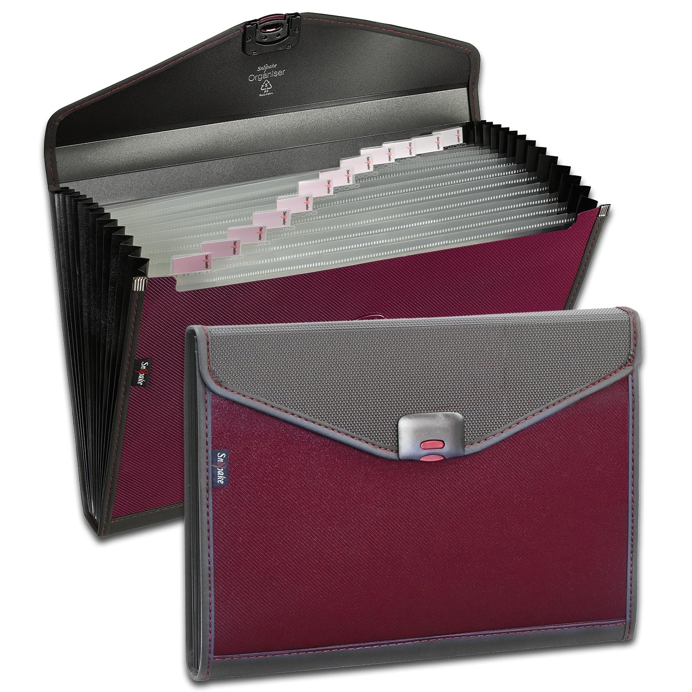 Snopake Foolscap/A4+ Zeon Ruby 13-Part Expanding Organiser [Ref: 15895]