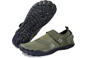 Josaywin Water Shoes for Men Quick Dry Wide Toe Aqua Shoes Adjustable Barefoot Sock for Swim Beach River Pool Surf