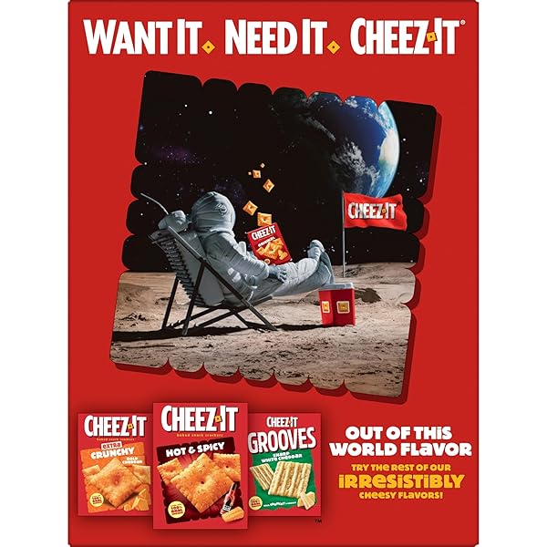 CHEEZ-IT CHEESE CRACKERS, BAKED SNACK CRACKERS, LUNCH SNACKS, FAMILY SIZE, EXTRA TOASTY, 21OZ BOX (1 BOX)