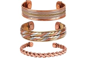 Touchstone copper bracelets | gift for men women |adjustable 100% pure solid real magnetic jewelry | handmade bracelet set combo | rope braided tibetan bangles.