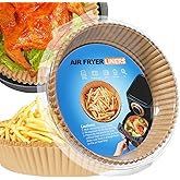 Somoga Thick Air Fryer Paper Liners Disposable Parchment Paper Non-Stick 100PCS Fit 3-5QT Air Fryer Liners Air Roasting Microwave Basket Oil-proof Resistant Baking Parchment Paper(Round, 6.5inch)