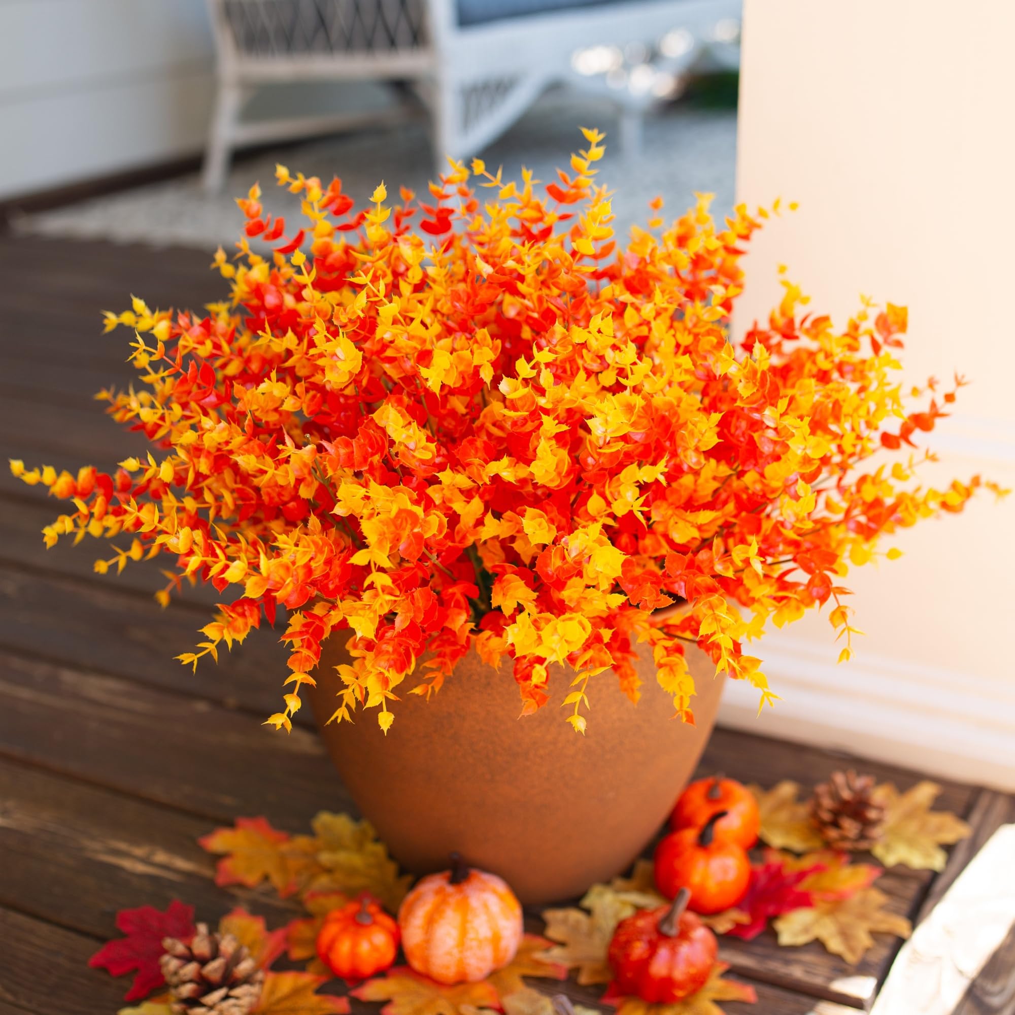 Artificial Fall Flowers Faux Mums for Outdoor