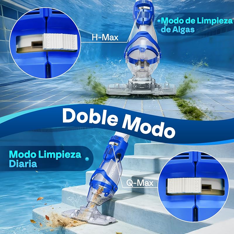 Limpiador Portátil para Piscina con Pértigas Telescópicas 250cm