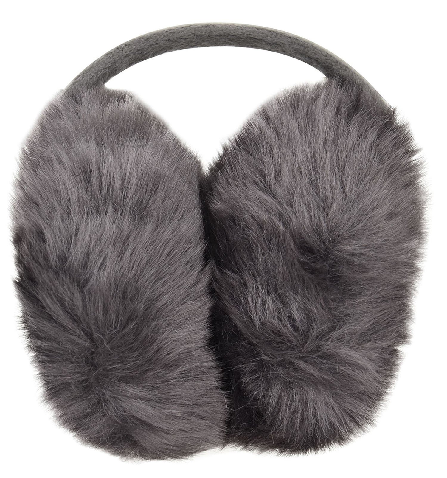 Simplicity Mens Warm Furry/ Fleece Winter Ear Muffs Earmuffs, Dark Grey
