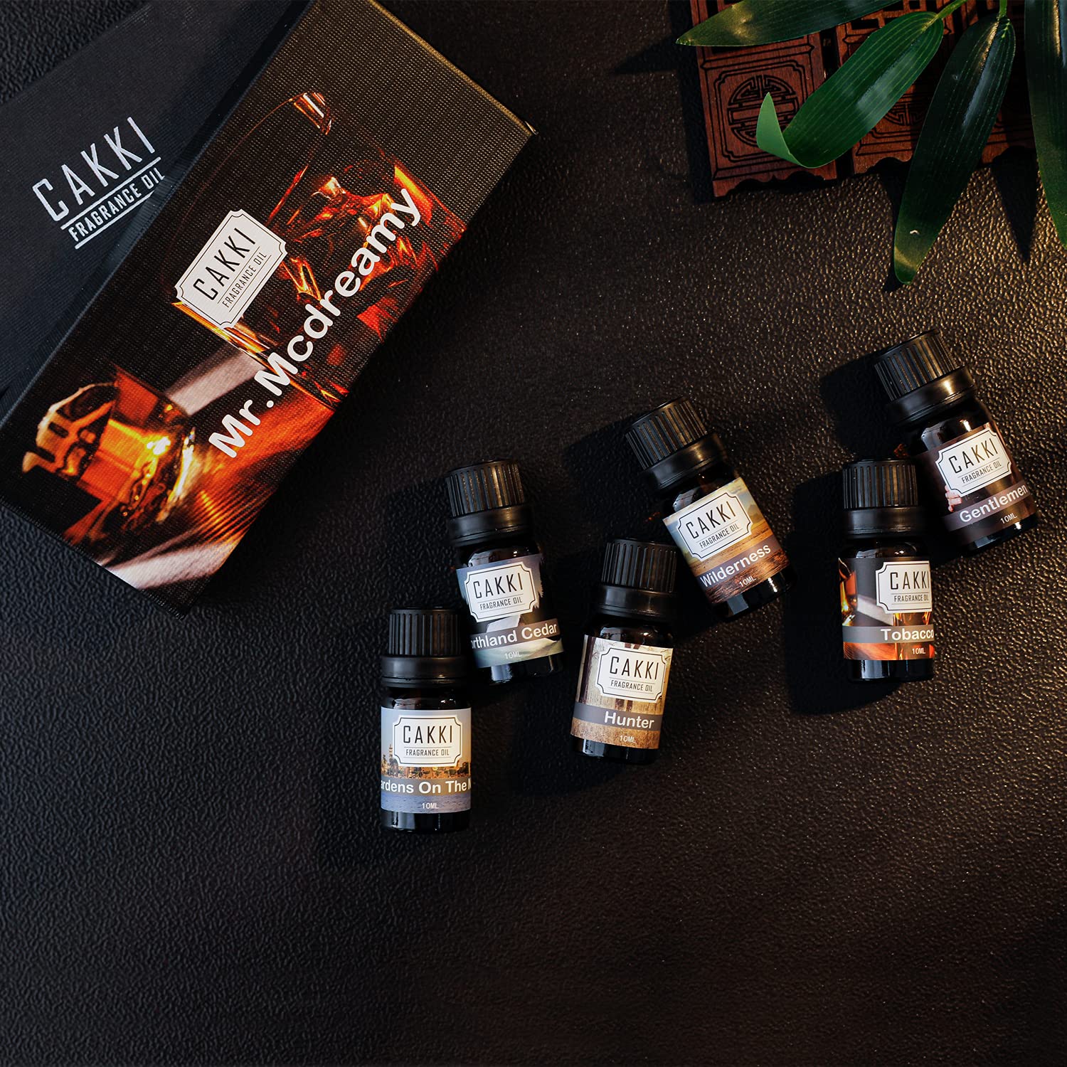 CAKKI Gentleman's Essential Oils Set, 6x10ml Gift Set, Pure Natural Aromatherapy Oils, for Candles Making, for Humidifiers, for Car Diffusers