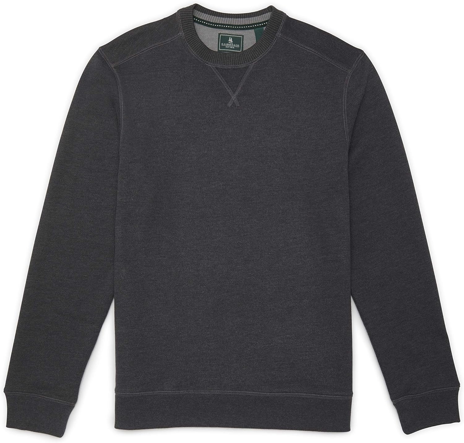G.H. Bass & Co. Men's Big and Tall Mountain Fleece Long Sleeve Sueded Fleece Crewneck: Clothing