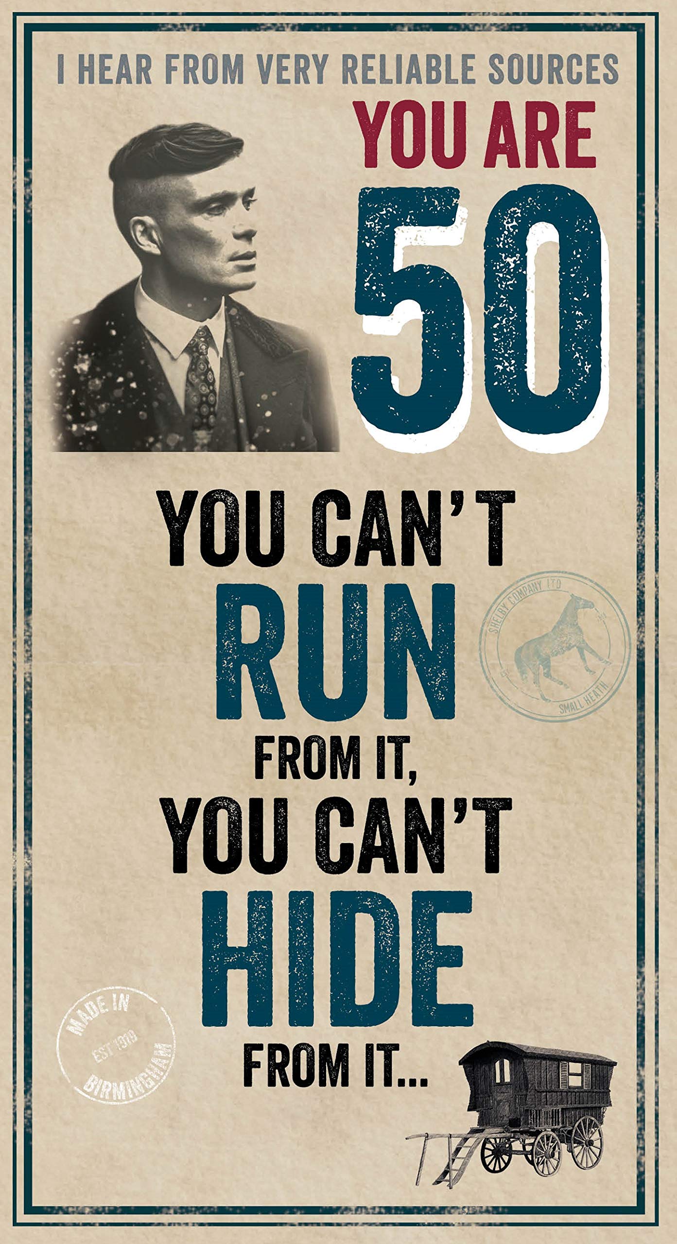 Danilo Promotions Limited Peaky Blinders Age 50 Birthday Card - 50th Birthday Card,Multi,9 x 5 inch