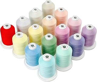 New brothread 16 Pastell Farben Mehrzweck 100% Mercerisierte Baumwollfaden 30WT (50S/3) 600M zum Quilten, Nähen und Sticken