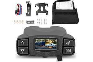 Fexhull 90195 Electric Trailer Brake Controller, Fit for Silverado, Ram, Tacoma, Universal Wireless Boost Controller, Replace