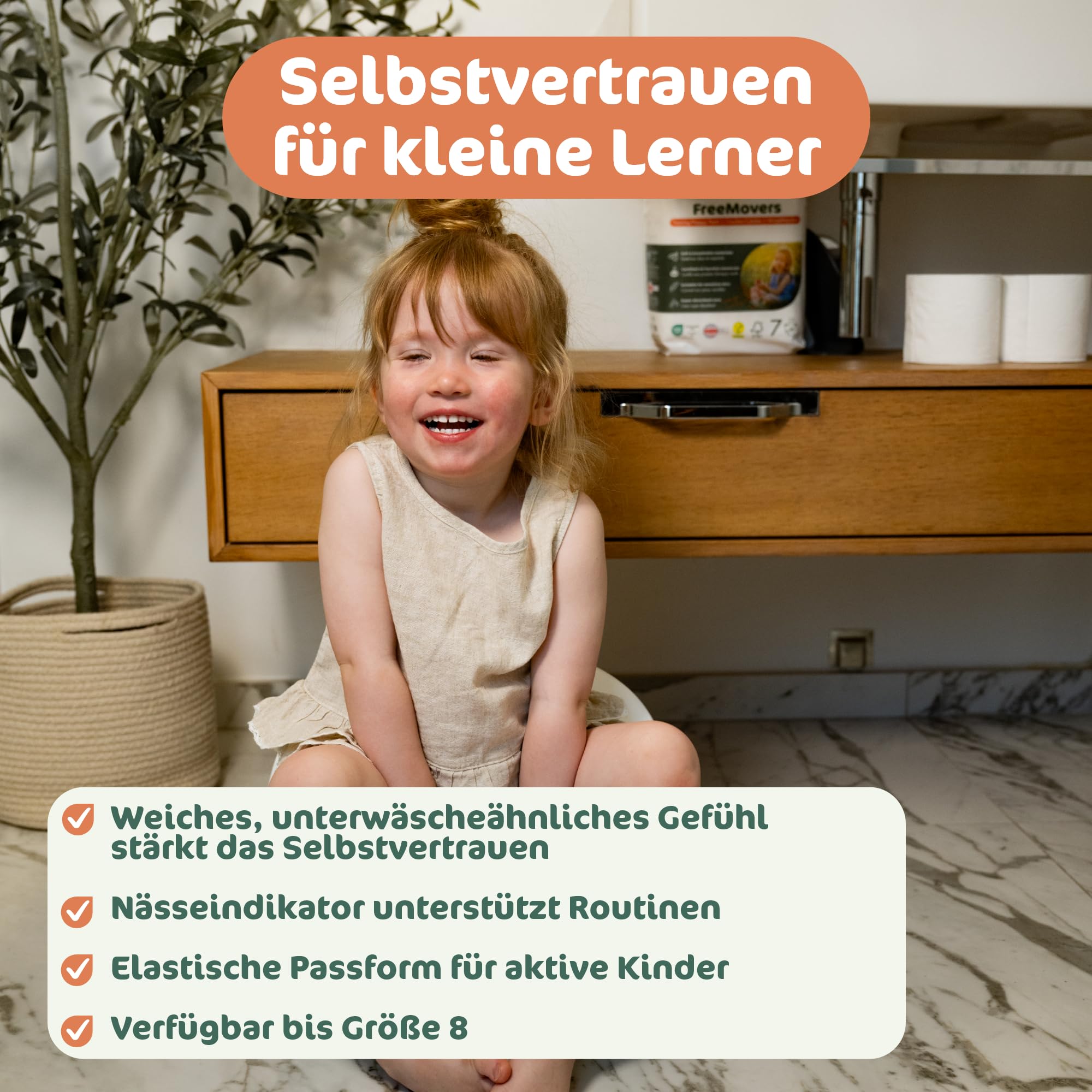 Naty FreeMovers Baby Pants Höschenwindeln, Größe 4 (8–15 kg), 22 Stück 9
