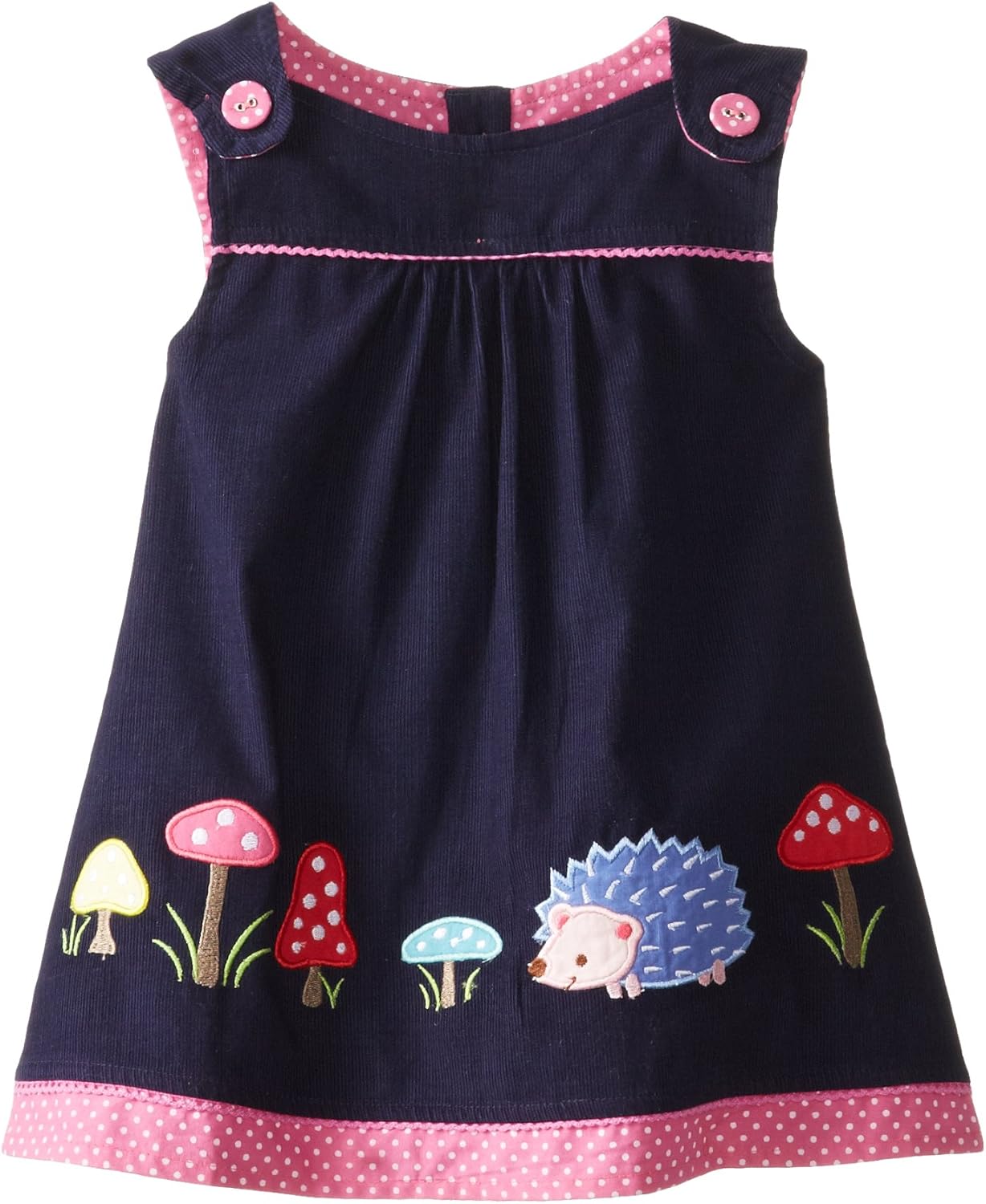 JoJo Maman Bebe Baby Girls' Hedgehog Dress, Navy, 12 18