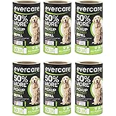 Evercare Pet Lint Roller Refill, Manual Operation, 60 Sheets per Roll, 6 Count Refill Pack for Pet Hair Removal, Green