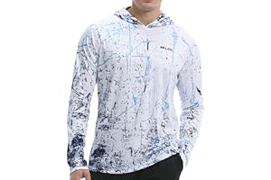 WELIGU Men's UPF 50+ Sun Protection Hoodie Shirt Long Sleeve SPF Fishing Outdoor UV Hiking Lightweight Shirts