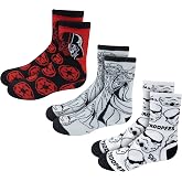 STAR WARS Boys Socks - 3 Pack of Breathable Crew Socks with Arch Support Featuring Stormtroopers Designs for Ages 7-14