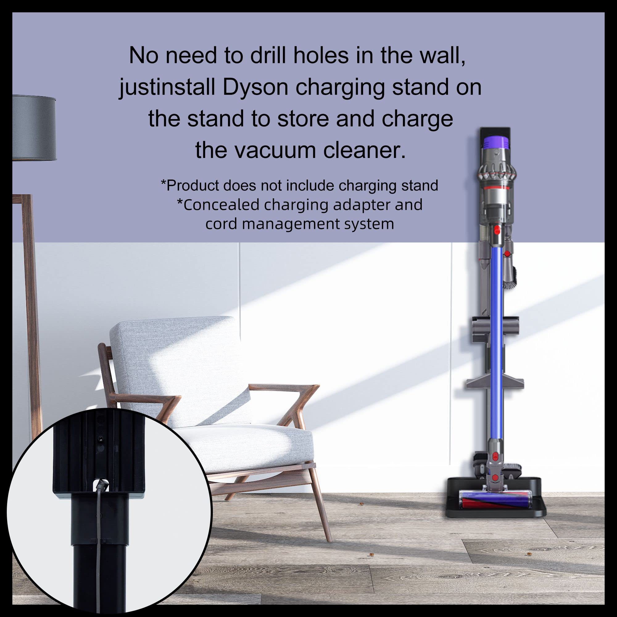 Vacuum Stand for Dyson, Stand-Storage-Holder-Station-Docking, Compatible with Dyson V6 V7 V8 V10 V11 V15 SV18 SV21 Cordless Vacuum Cleaners, with 6-8 Accessories Storage Space