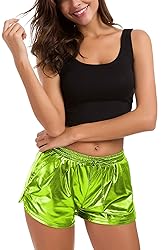 Women's Metallic Shorts Sparkly Hot Outfit Shiny