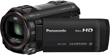 Panasonic HC-V757EG-K Camcorder (17,5 Megapixel, 21-fach opt. Zoom, 7,6 cm (3 Zoll) LCD-Display, Full-HD, HDMI, SD/SDHC/SDXC-