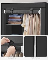 SONGMICS Fabric Wardrobe 6 Shelves Hanging Rail 168 cm Black RYG84H view 8